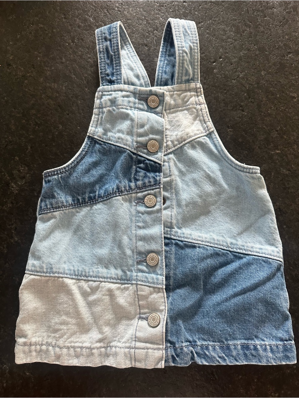 GAP Button Front Mixed Denim Jumper 12-18M